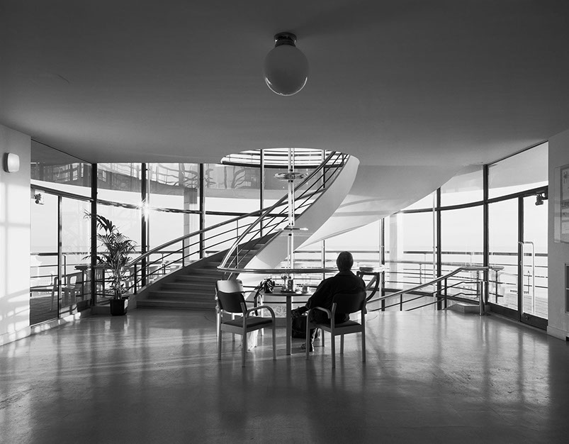 A photograph by John Riddy of the De La Warr pavillion designed by Erich Mendelsohn and Serge Chermayeff