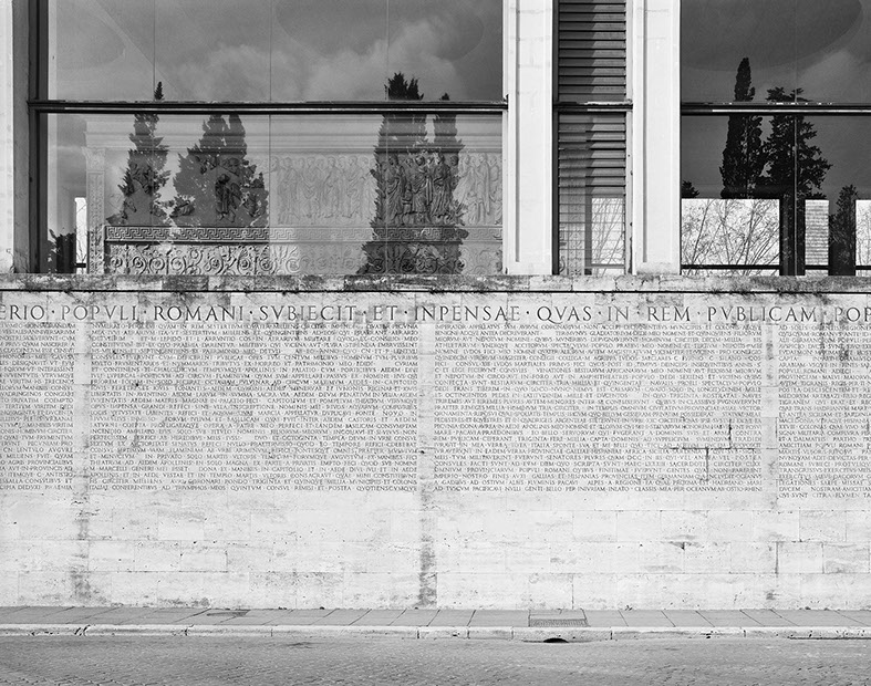 A photograph of the Ara Pacis from John Riddy's series 'Rome'