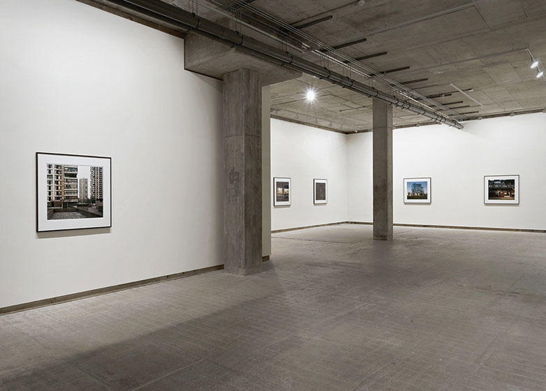 Installation view of John Riddy's exhibition 'Low Relief - Photographs of London' at Frith Street Gallery in 2009