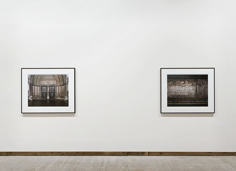Installation view of John Riddy's exhibition 'Low Relief - Photographs of London' at Frith Street Gallery in 2009
