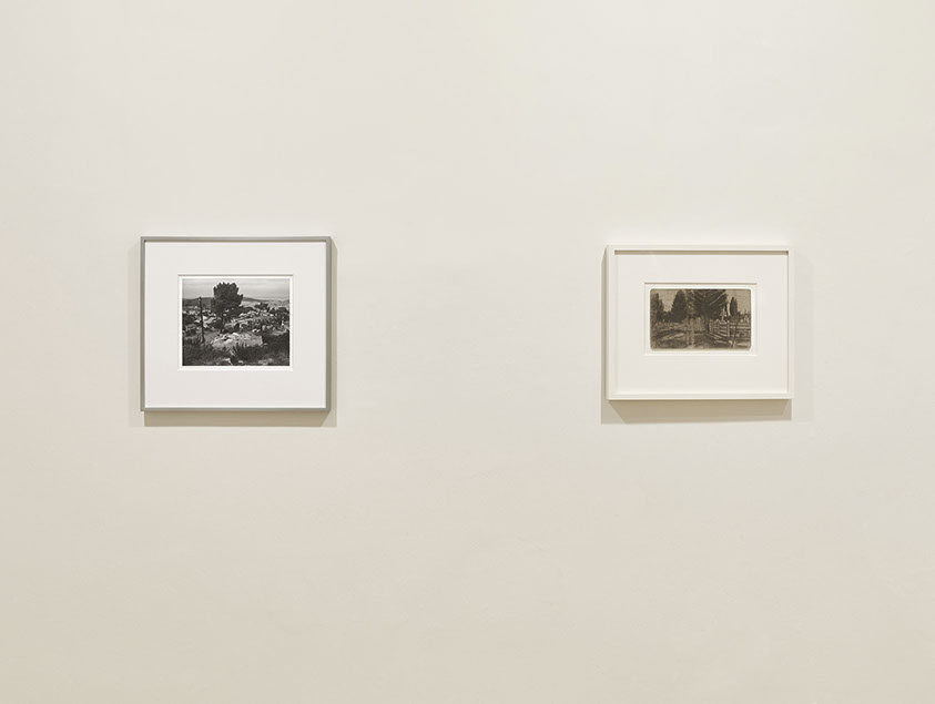 Installation view of John Riddy's exhibition with James Castle - "Of Things Placed" - at Frith Street Gallery in 2015