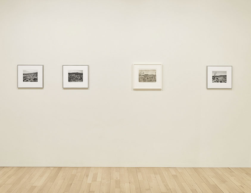 Installation view of John Riddy's exhibition with James Castle - "Of Things Placed" - at Frith Street Gallery in 2015