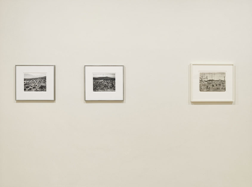 Installation view of John Riddy's exhibition with James Castle - "Of Things Placed" - at Frith Street Gallery in 2015